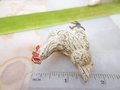 Vintage ITALY Miniature Composition Rooster Bird Metal Feet Easter Farmhouse Mid Century, VivianJoel.com
