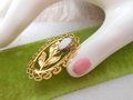 Vintage Opal Brooch Filigree Pin Gold Fill KL Charles Rothman Jewelry Gift Minimalist Designer Mid Century, VivianJoel.com