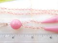 Vintage Art Deco Pink Necklace Tassel Pendant Venetian Murano Blown Glass Bead Hand Cut Long 32" Mid Century Jewelry Gift, VivianJoel.com