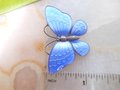 Vintage VOLMER BAHNER Denmark Brooch STERLING Silver Butterfly Pin Enamel Blue Guilloche 925 Designer Mid Century Jewelry, VivianJoel.com