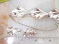 Vintage STERLING Silver Necklace Earrings Set BOND BOYD Screw Back 925 Ruffled Leaf Designer Mid Century Jewelry Gift, VivianJoel.com