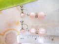 Vintage Pink Earrings Moonglow Bead Screw Back Rhinestone Rondelle Plastic Dangle Drop Jewelry Gift Mid Century, VivianJoel.com