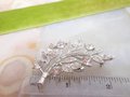 Vintage LISNER Ice Brooch Clear Leaf Flower Pin Designer Rhinestone Crystal Mid Century Jewelry Gift, VivianJoel.com