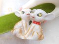 Vintage JAPAN Big Eye Deer Fawn Miniature Ceramic Porcelain Figurine Christmas Anytime Reindeer Mid Century Gift *as is*, VivianJoel.com