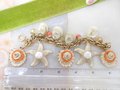 Vintage GERMANY Seashell Starfish Chunky Charm Bracelet Confetti Resin Summer Beachwear Mid Century Jewelry Gift, VivianJoel.com