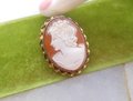 Vintage Cameo Gold Fill Brooch Pendant Carved Shell Victorian Revival GF Designer CURTIS CREATIONS Mid Century Jewelry Gift, VivianJoel.com