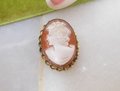 Vintage Cameo Gold Fill Brooch Pendant Carved Shell Victorian Revival GF Designer CURTIS CREATIONS Mid Century Jewelry Gift, VivianJoel.com
