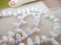 Vintage Milk Glass Bead Necklace Pastel Pink Blue Green Repurpose Reuse Restring Jewelry Mid Century Gift, VivianJoel.com