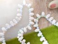 Vintage Milk Glass Bead Necklace Pastel Pink Blue Green Repurpose Reuse Restring Jewelry Mid Century Gift, VivianJoel.com