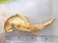 Vintage JJ Huge Parrot Bird Brooch Gold Plate Designer Pin Statement Drama Mid Century Jewelry Gift, VivianJoel.com
