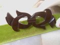 Vintage BAKELITE Flying Bird Brooch Bow Pin Carved Chocolate Brown Old Plastic Mid Century Jewelry Gift, VivianJoel.com