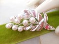 Vintage Pearl Brooch Bouquet Leaf Pin Classic Modernist Silvertone Jewelry Gift Mid Century, VivianJoel.com