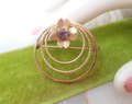 Vintage VAN DELL Circle Brooch Wreath Amethyst  Purple Crystal Gold Fill 12K Designer Pin GF Petite Mid Century Jewelry Gift, VivianJoel.com