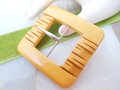 Vintage BAKELITE Belt Buckle Clasp Clip Carved Mustard Butterscotch Art Deco Old Plastic Jewelry Gift Mid Century, VivianJoel.com