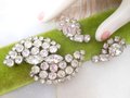 Vintage Old Hollywood Glam Brooch Earrings Set Ice Clear Crystal Pin Rhinestone Mid Century Jewelry Gift, VivianJoel.com