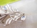 Vintage ENZELL Sterling Silver Brooch Filigree Flower Bouquet Pin Blue Moonstone Glass 925 Designer Mid Century Jewelry Gift, VivianJoel.com