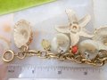 Vintage GERMANY Seashell Starfish Chunky Charm Bracelet Confetti Resin Summer Beachwear Mid Century Jewelry Gift, VivianJoel.com