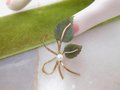 Vintage WELLS Jade Brooch Leaf Pearl Designer Pin Gold Fill Bow GF Petite Mid Century Jewelry Gift, VivianJoel.com