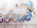 Vintage SILVER Enamel Charm Chain Bracelet Canada Provinces Souvenir Travel Shield Jewelry Gift *Please Read Details*,  VivianJoel.com
