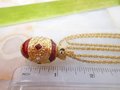 Vintage JOAN RIVERS Designer Egg Pendant Charm Necklace Ornate Red Enamel Crystal Rhinestone Jewelry Collectible Gift IOB, VivianJoel.com