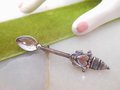 Vintage STERLING SILVER Brooch Love Spoon Pin Heart Figural Washington DC Souvenir Designer Lang Jewelry Mid Century Gift, VivianJoel.com