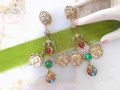 Vintage Huge Coin Moghul Earrings Clip On Drop Dangle Chandelier Chunky Fab Shoulder Duster Statement Runway Jewelry Gift, VivianJoel.com