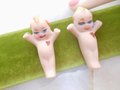Vintage LOT 2 Kewpie Miniature Doll Angel Porcelain Bisque Dollhouse Kitschy Cute, VivianJoel.com