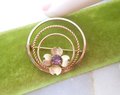 Vintage VAN DELL Circle Brooch Wreath Amethyst  Purple Crystal Gold Fill 12K Designer Pin GF Petite Mid Century Jewelry Gift, VivianJoel.com