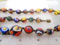 Vintage Millefiori Bead Long 25" Necklace Million Flower Art Glass Venetian Murano Jewelry Gift Mid Century, VivianJoel.com