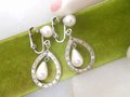 Vintage RICHELIEU Earrings Designer Rhinestone Dangle Drop Faux Pearl Art Deco Style Wedding Bride Mid Century Jewelry Gift, VivianJoel.com