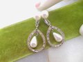 Vintage RICHELIEU Earrings Designer Rhinestone Dangle Drop Faux Pearl Art Deco Style Wedding Bride Mid Century Jewelry Gift, VivianJoel.com