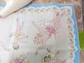 Vintage Child Hanky 100% Cotton Handkerchief Ballerina Pink Blue 50s Graphics Never Used Mid Century Gift, VivianJoel.com