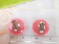 Vintage Pink Rhinestone Earrings Clip On Plastic Dome Retro Kitsch Mid Century Jewelry Gift, VivianJoel.com