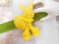 Vintage Rabbit Bunny Easter Candy Container Holder Hard Plastic Yellow NOS Kitschy Cute Mid Century, VivianJoel.com