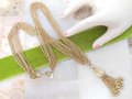Vintage MARVELLA Pendant Necklace Fringe Chain Tassel Multi Strand Swingy Designer Mid Century Jewelry Gift, VivianJoel.com