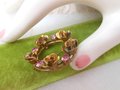 Vintage AUSTRIA Pink Rhinestone Flower Pin Flower Brooch Wreath Petite Circle Mid Century Jewelry, VivianJoel.com