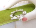 Vintage KREMENTZ Pearl Brooch Wreath Circle Pin White Gold Overlay Designer Petite Mid Century Jewelry Gift, VivianJoel.com