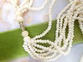 Vintage Torsade Necklace Carved Mini Bead Multi Long Strand Bovine Bone Mid Century Jewelry Gift, VivianJoel.com