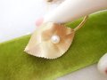 Vintage KREMENTZ Pearl Brooch Leaf Designer Pin Gold Overlay Delicate Minimalist Designer Jewelry Mid Century, VivianJoel.com