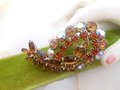 Vintage Topaz Crystal Brooch Rhinestone Paisley Comet Pin Aurora Borealis Open Back Jewelry Mid Century, VivianJoel.com