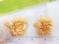 Vintage ELIZABETH TAYLOR Earrings Designer Passion Flower Rose Clear Crystal Clip On Rhinestone Statement Runway Jewelry, VivianJoel.com