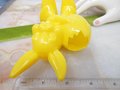 Vintage Rabbit Bunny Easter Candy Container Holder Hard Plastic Yellow NOS Kitschy Cute Mid Century, VivianJoel.com