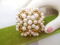 Vintage LISNER Pearl Brooch Cluster Pin Designer Classic Gold Plate Mid Century Jewelry Gift, VivianJoel.com