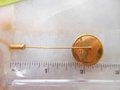 Vintage GOLD FILL Stick Pin Brooch Domed Golden Honey Brown Tree Resin Lapel Mid Century Jewelry Gift, VivianJoel.com