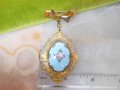 Vintage Flower Locket Brooch Photo Charm Pin Enamel Guilloche Pendant Fob Bow Victorian Revival Mid Century Jewelry Gift, VivianJoel.com
