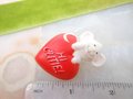 Vintage HALLMARK Valentine Pin Brooch Hi Cutie Mouse Heart Plastic Resin 80s Novelty Kitsch Jewelry Gift, VivianJoel.com