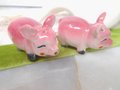 Vintage Pig JAPAN Salt Pepper Shaker Set Kitschy Cute Pink Ceramic Cottage Farmhouse Clutter Figurine Mid Century, VivianJoel.com