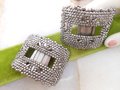 Vintage FBN CO Marcasite Steel Cut Shoe Buckle Clip Set Pair EVERGRIP Bracelet RePurpose Jewelry Upcycle Supply, VivianJoel.com