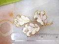 Vintage AUSTRIA Flower Brooch Leaf Pin Aurora Borealis Rhinestone Enamel Bouquet Mid Century Jewelry Gift, VivianJoel.com