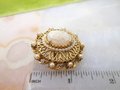 Vintage FLORENZA Brooch Victorian Revival Pin Pendant Cameo Ornate Faux Pearl Mid Century Designer Jewelry Gift, VivianJoel.com
